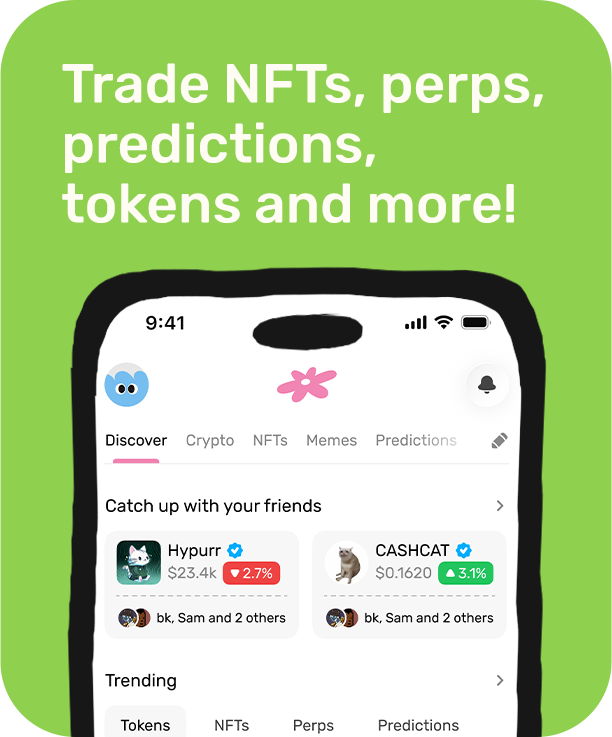 Trade NFTs, perps, predictions, tokens and more!